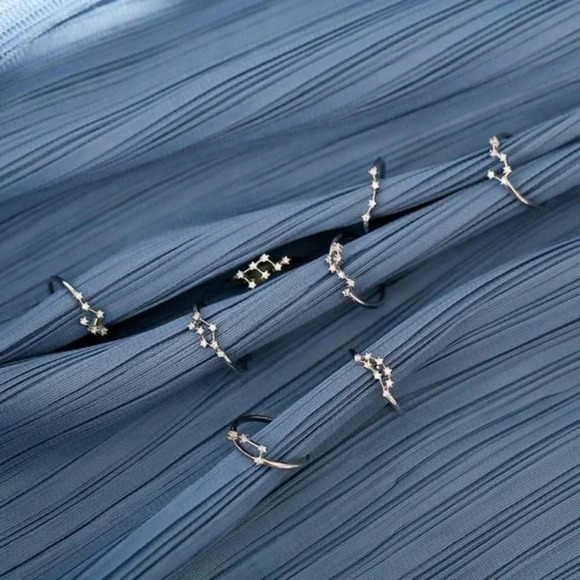 925 Sterling Silver Zodiac Resizable Ring Gemini - Picture 6 of 6